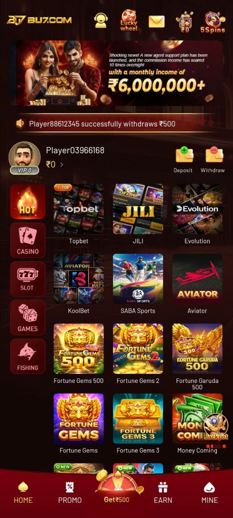 BU7 Game Casino and Slot Gaming Platform